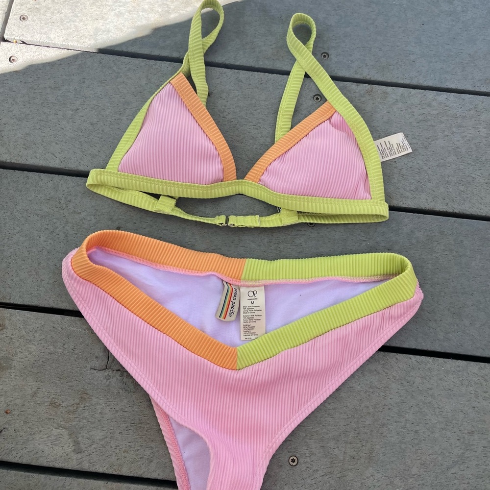 OP Pastel Bikini Bottoms with Pink, Orange, and Green NWOT Never Worn